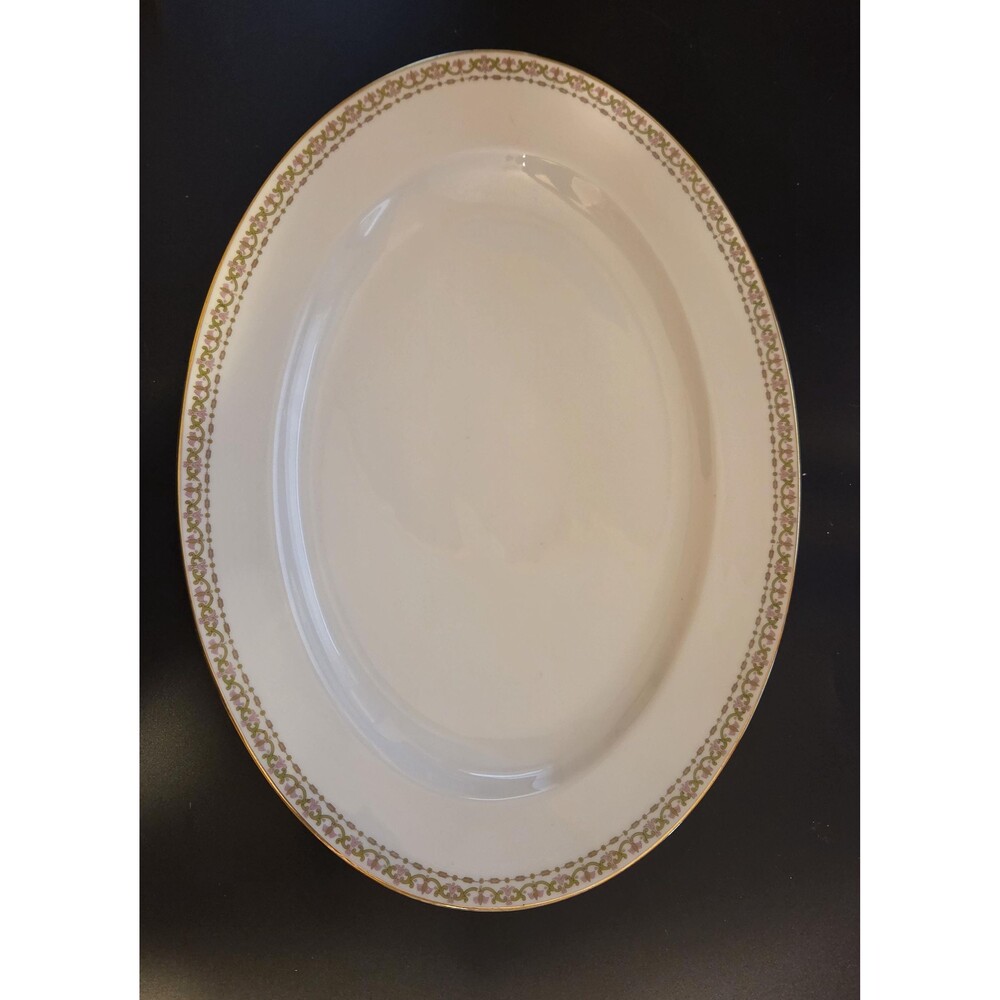 Antique Charles Ahrenfeldt Limoges AHR350 Oval Platter Gold Gilt Rim (1894-1930)